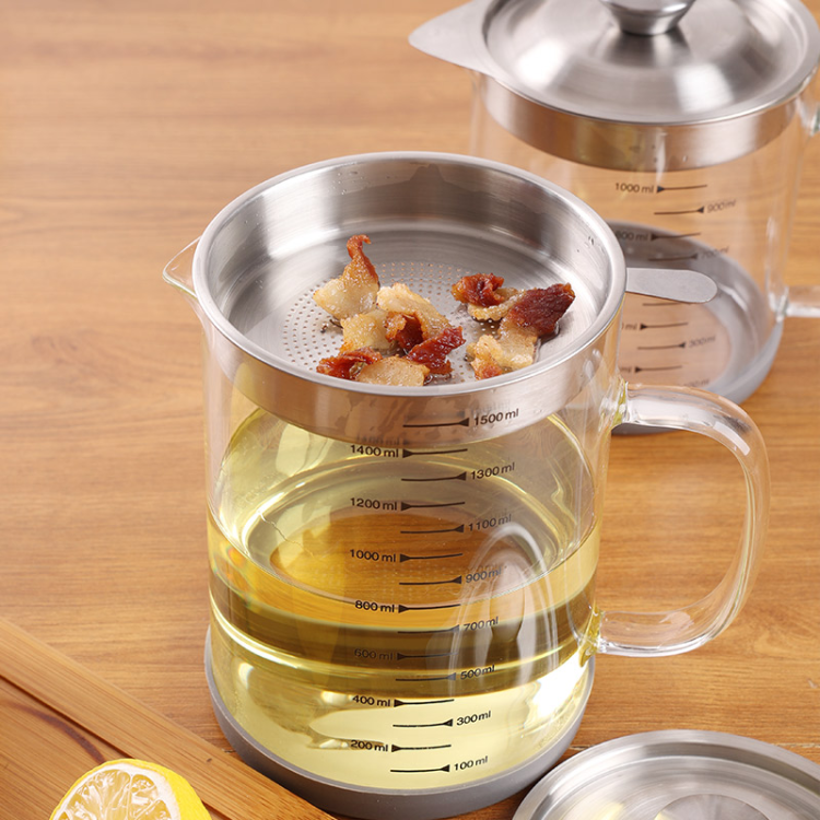 Wholesale oil jugs from Boluya food-grade light luxury sealed large-capacity graduated glass filter oil jugs and oil bottles for kitchenware details Picture