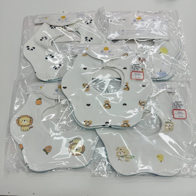 BabyTony婴儿围兜口水巾花瓣款儿童无袖卡通毛巾宝宝口水巾防水防漏柔软舒适多色可选