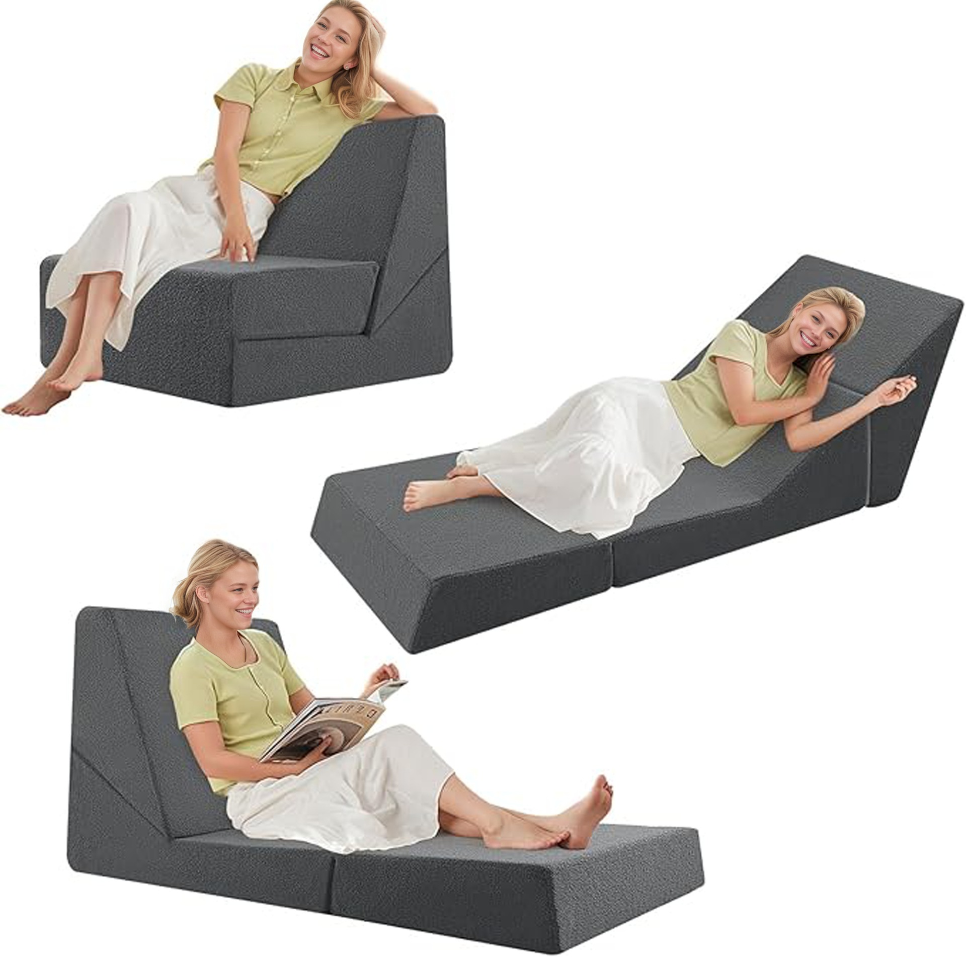 Cross-border custom sofa bed, high-density sponge lazy sofa for adults and children, multi-functional folding and combination sofa chair Application Scenario