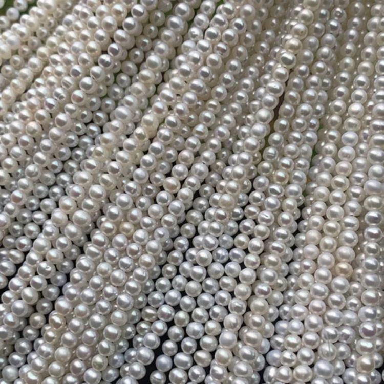 Yunyi Shijia 3-4mm Xiaomi Pearl Necklace, Classic freshwater pearl S925 silver clasp and chain, Fine gift, Festival gift in stock details Picture