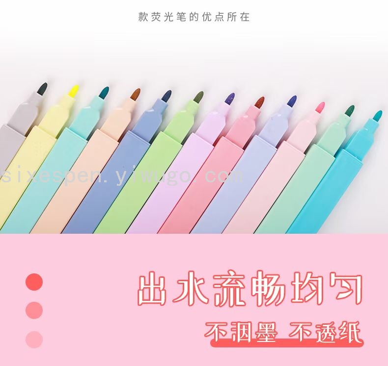 Macaron color highlighter set, eye-protecting color highlighter, specially designed for planners details Picture