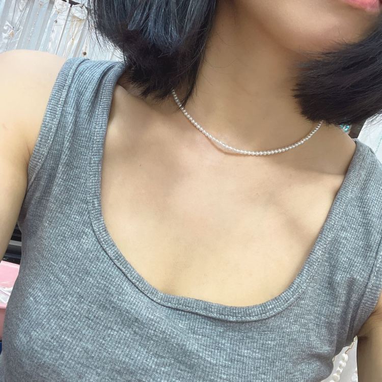 Yunyi Shijia 3-4mm Xiaomi Pearl Necklace, Classic freshwater pearl S925 silver clasp and chain, Fine gift, Festival gift in stock Item Picture