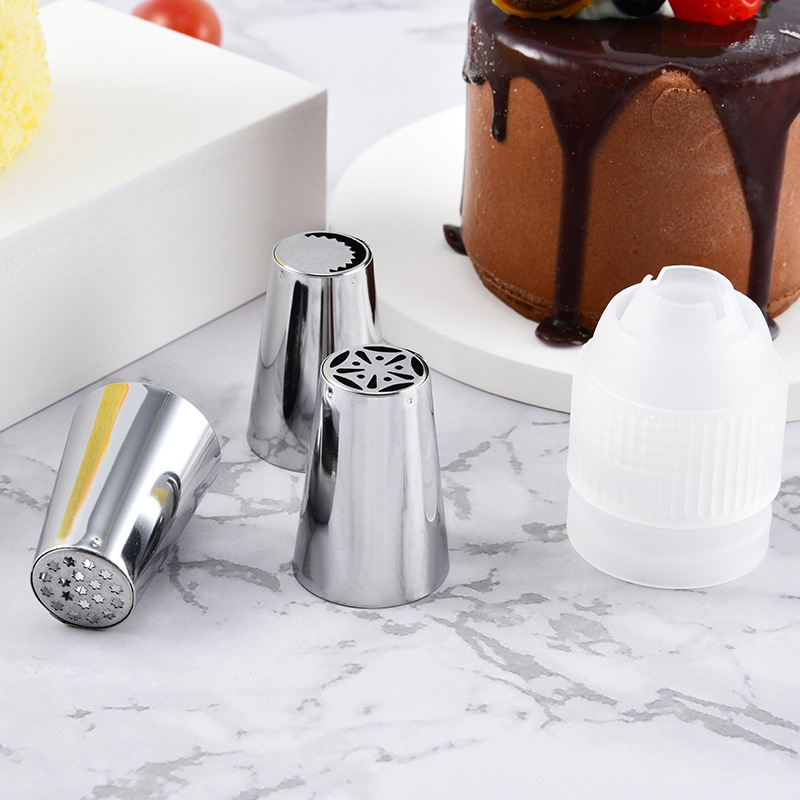 Stainless steel Russian piping nozzle, cake cream piping nozzle, spherical torch nozzle, cross-border set of baking tools Specification image