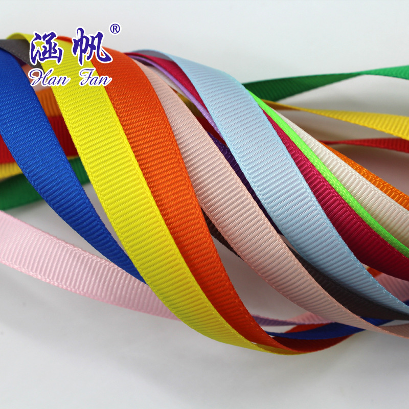 1cm ribbed tape in stock, polyester webbing, thickened double-sided threaded tape, solid color diy handcrafted accessories, bow accessories details Picture