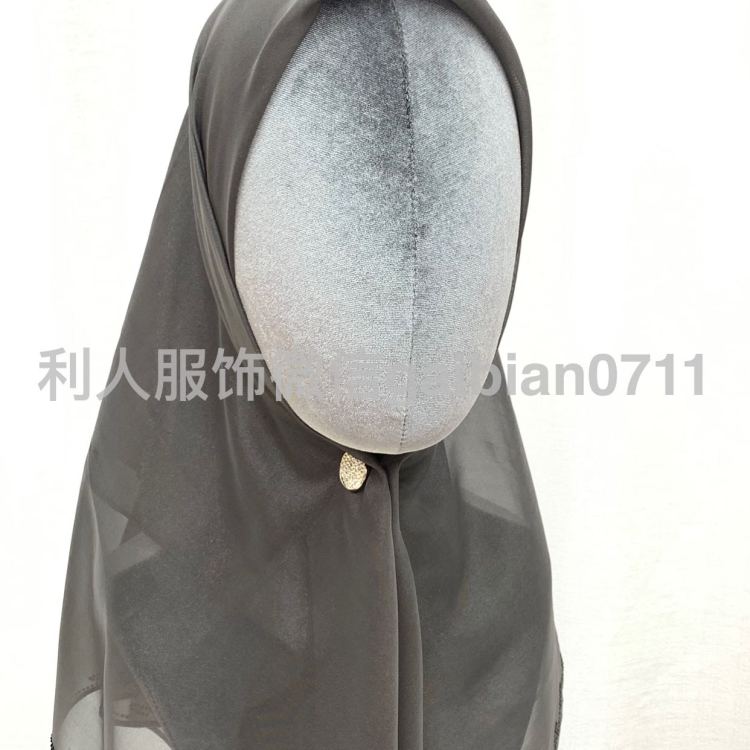 穆斯林方巾 雪纺烫钻闪亮布料薄款现货 女孩围巾包头巾现货
