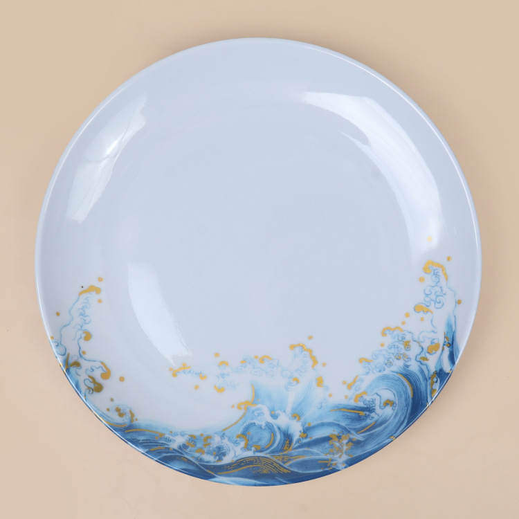 Amazon plastic melamine material round plate, 30cm fruit plate, snack plate, cross-border wholesale Item Picture