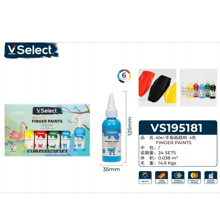 60ml Children's finger paint 6-color washable and non-toxic baby doodling early education handmade paint set Specification image