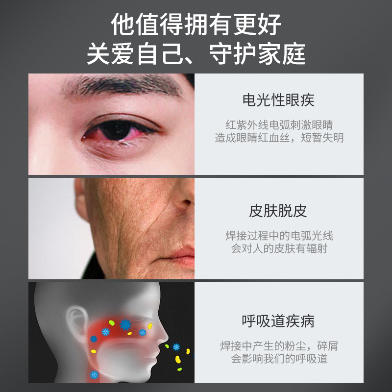 安德利头戴式自动变光焊帽电焊面罩太阳能电焊帽焊机面罩氩弧焊帽