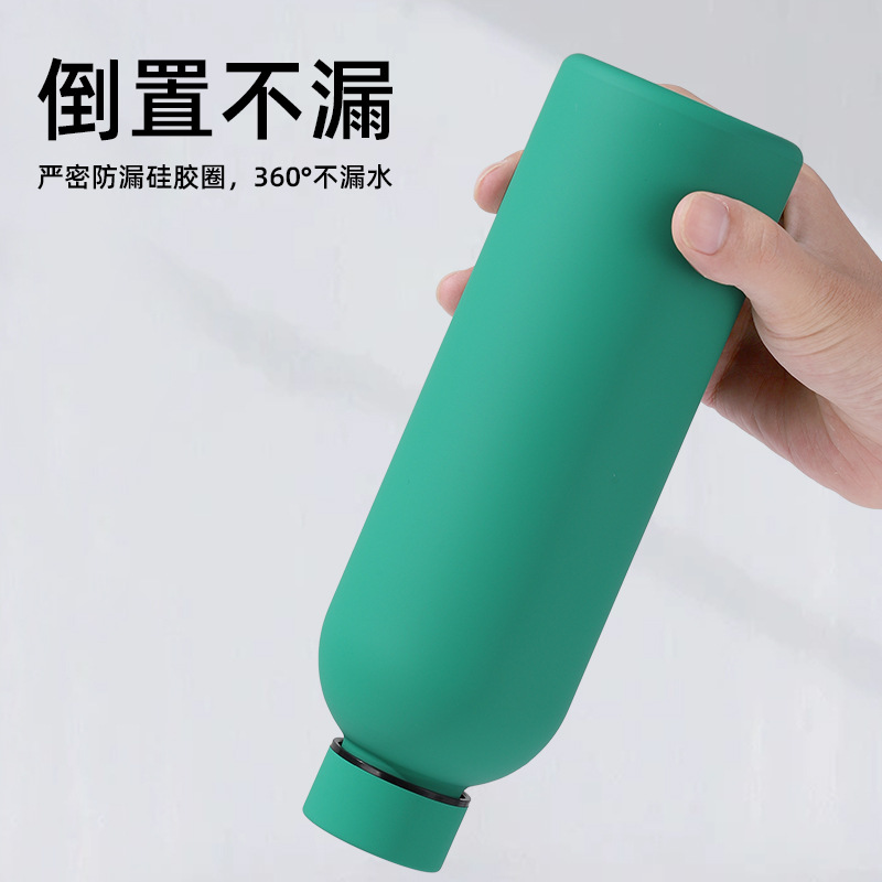 保温杯儿童斜跨可爱/子弹头保温杯/保温瓶/水杯/不锈钢水壶白底实物图