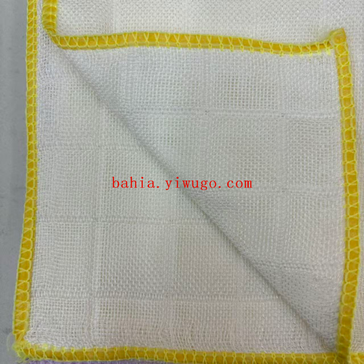 Five large white checkered dishcloths, degreasing and oil-absorbing scouring pads, kitchenware and stove cleaning cloths, bahia Item Picture
