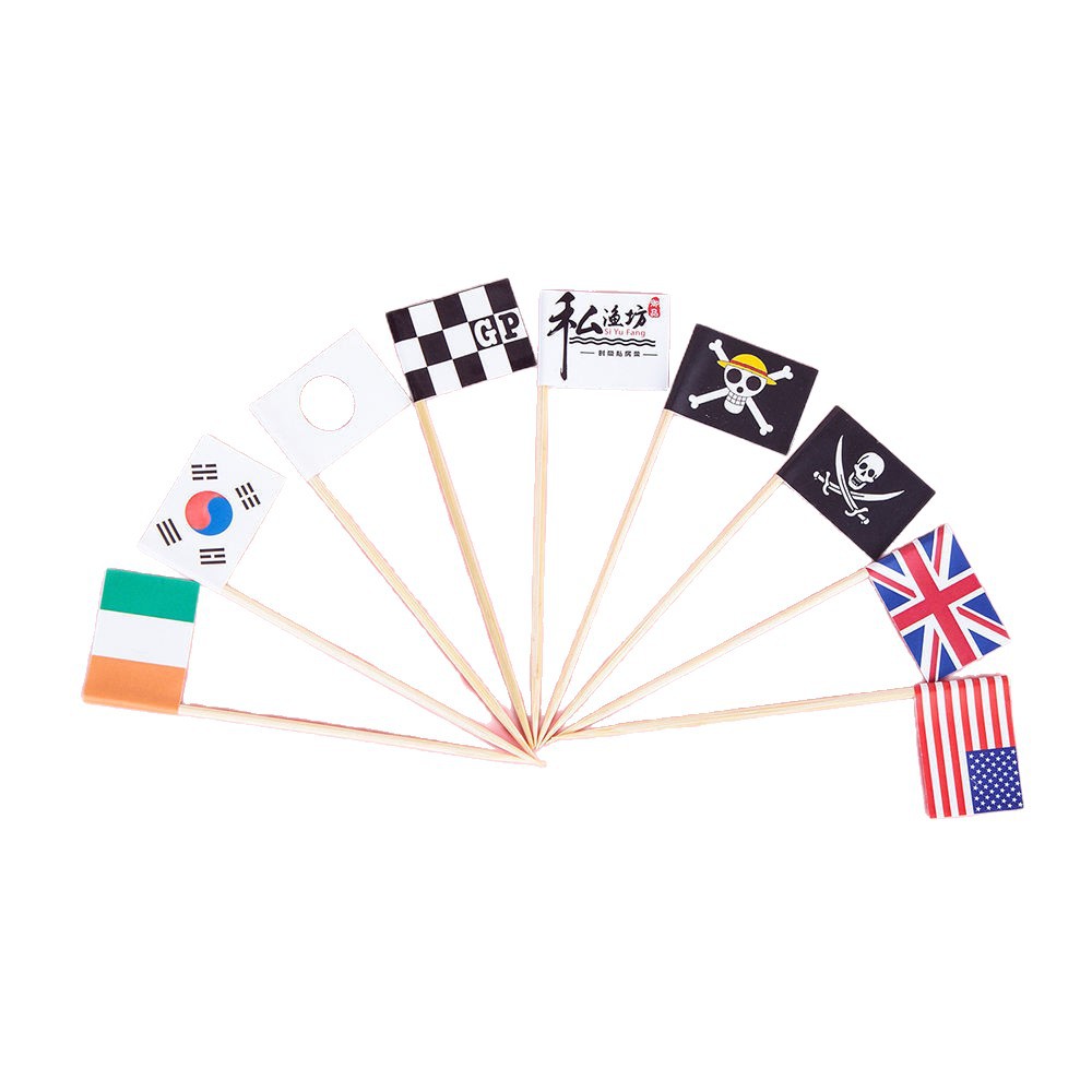 Flags of various countries around the world, toothpicks, restaurant flags, disposable fruit picks, creative bamboo picks Specification image