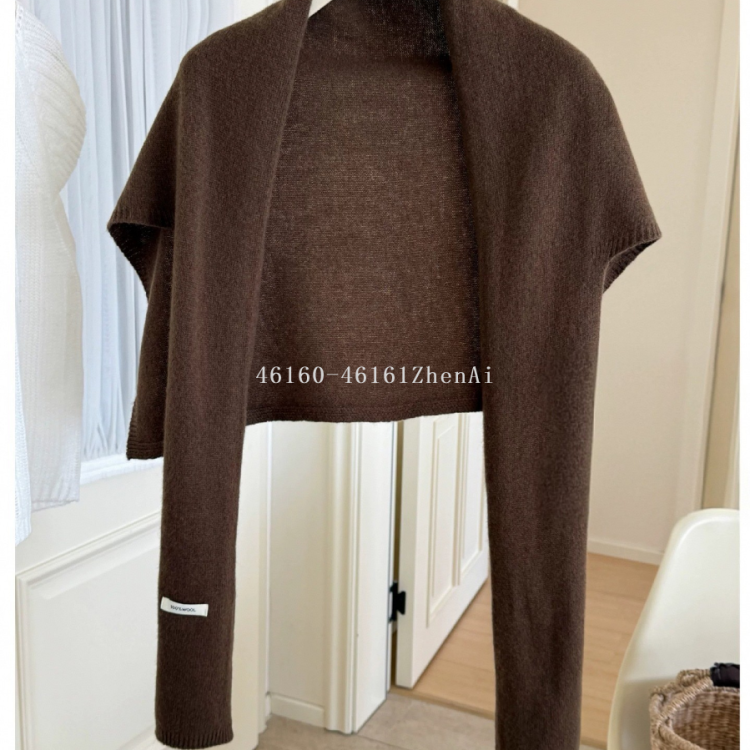 New cross-border e-commerce live-streaming 100% all-wool shawl from Australia, T-shaped top with knotted waistcoat, supply chain available Specification image