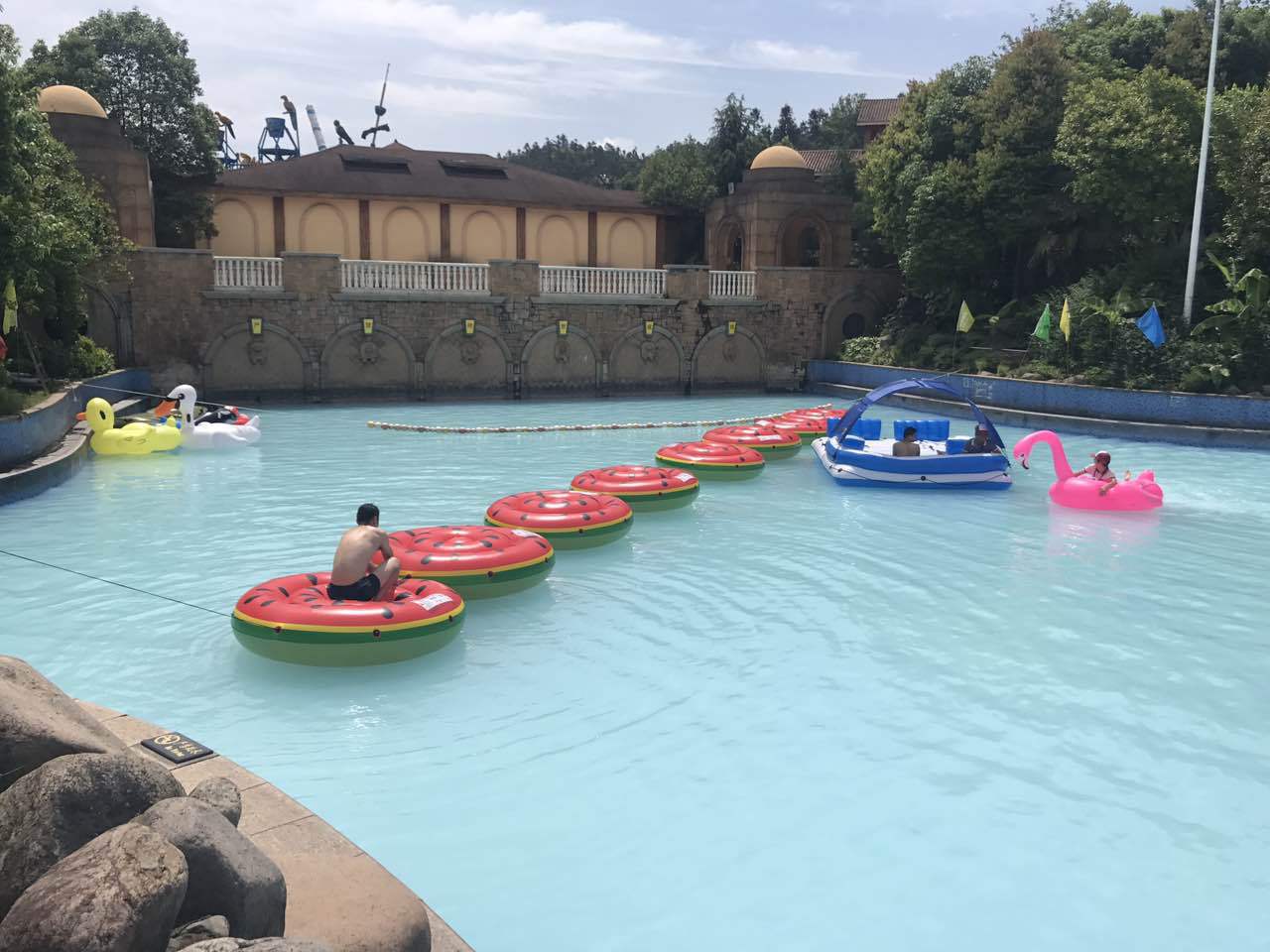 Bestway43140大西瓜浮岛成人水上充气床加厚浮排个性漂流船