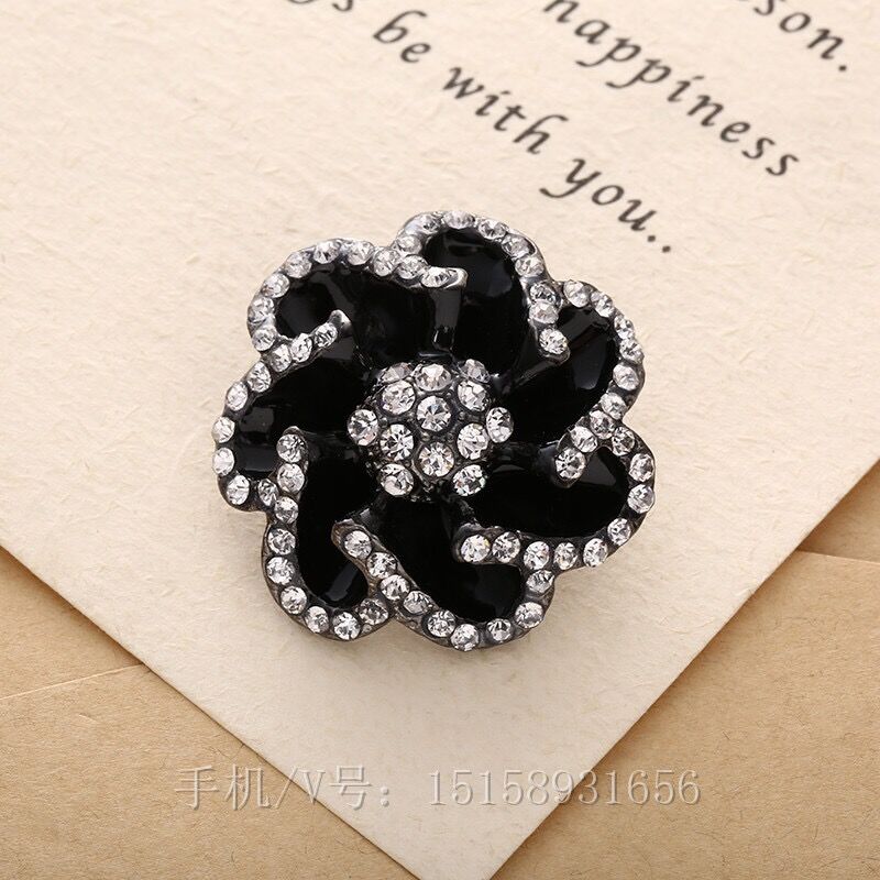 厂家直销精美合金貂毛装饰扣皮草钻扣水貂袖扣皮草辅料配件批发