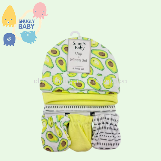 外贸宝宝婴儿帽子手套套装婴童用品婴幼儿礼包婴儿套装卡通印花