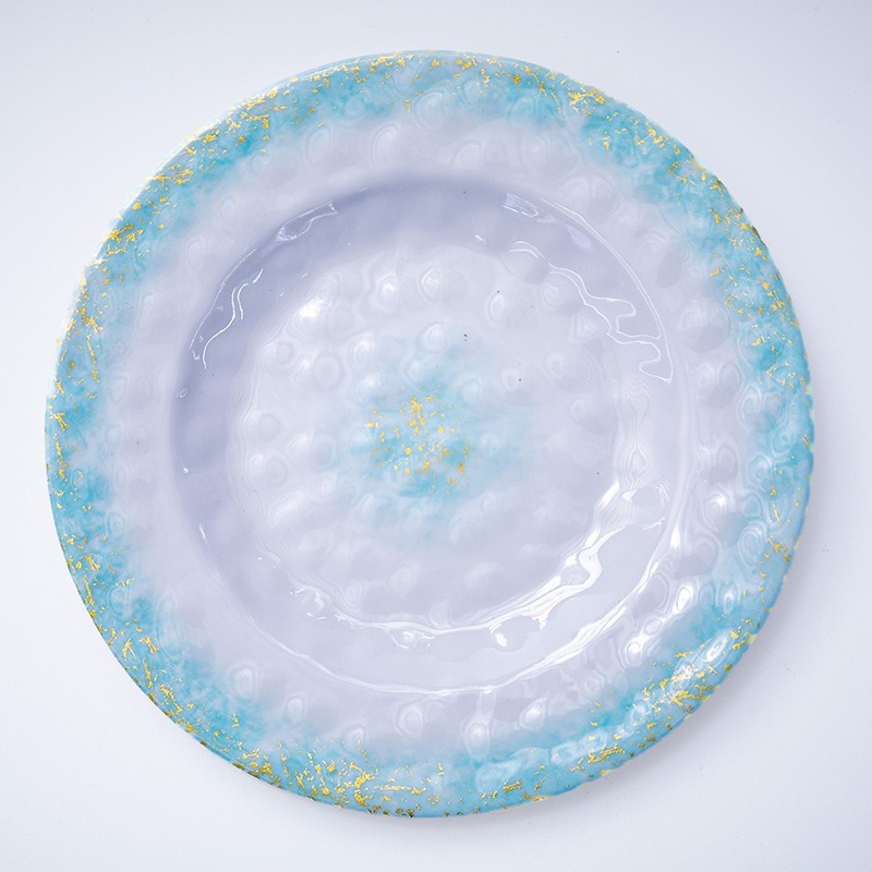 High-end A5 melamine tableware plates, restaurant and hotel high-end embossed pattern pasta plates, Western salad steak plates Application Scenario
