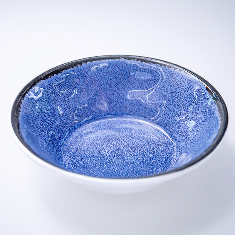 Hot-selling blue melamine 3-piece set, melamine tableware, food trays and bowls, food-grade dishwasher, safe Specification drawing