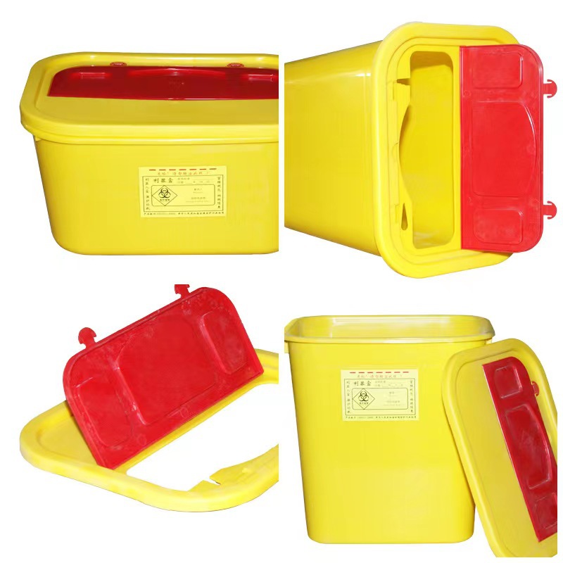 New material thickened square sliding lid 3L-30L puncture-resistant disposable needle sharp tool box trash can Specification drawing