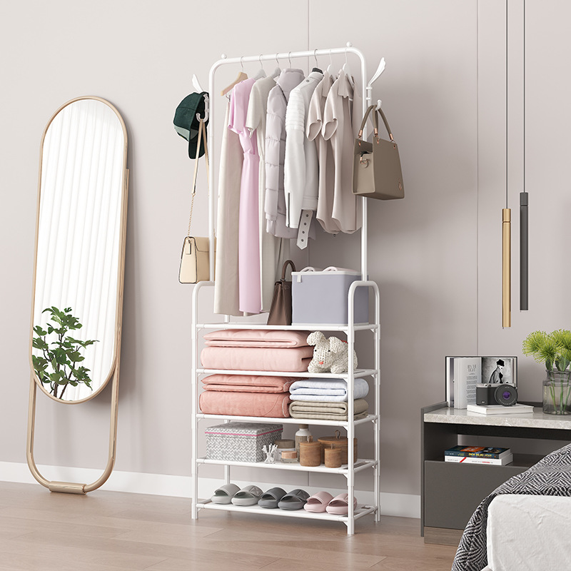 Multi-functional shoe and hat rack, multi-layer combination shoe rack, steel pipe assembly coat and hat rack, one-piece assembly, movable storage rack