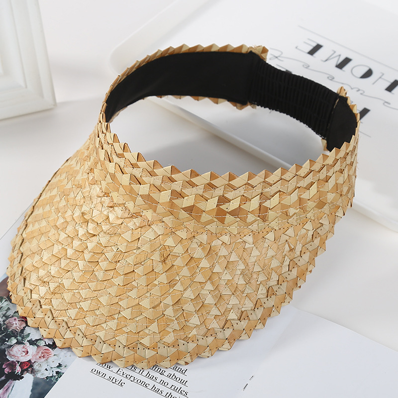 2020 Online new trendy women's hats, hand-sewn Lafite straw open-top sun hat, Lafite straw hat for women Specification image