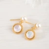 Yunyi Shijia French Niche retro Light Luxury Earrings, simple and elegant female style earrings, natural freshwater pearl earrings wholesale factory direct sales, in stock Specification image