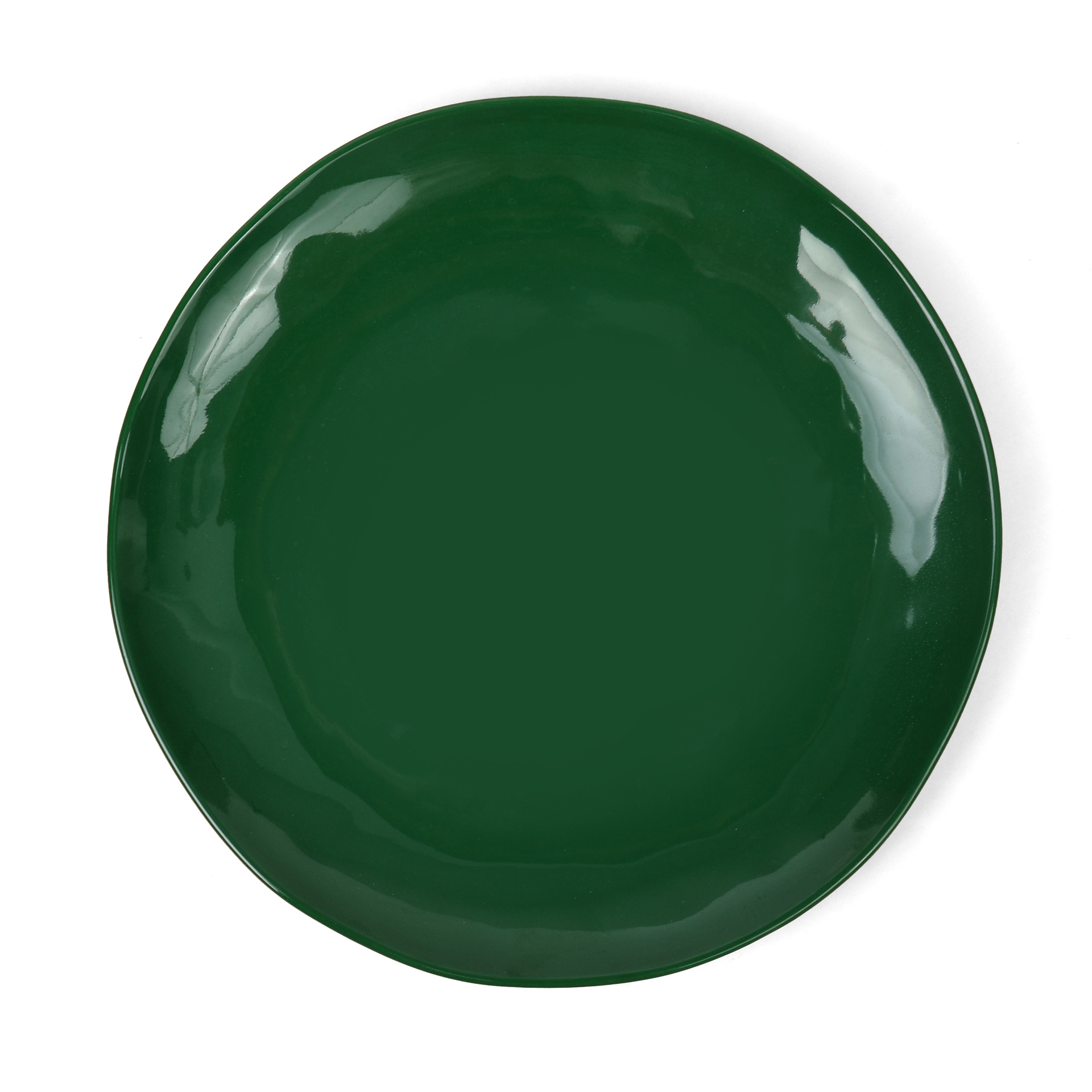 Dark green round melamine tableware, plastic imitation porcelain plates, melamine plates, buffet commercial bowls and plates details Picture