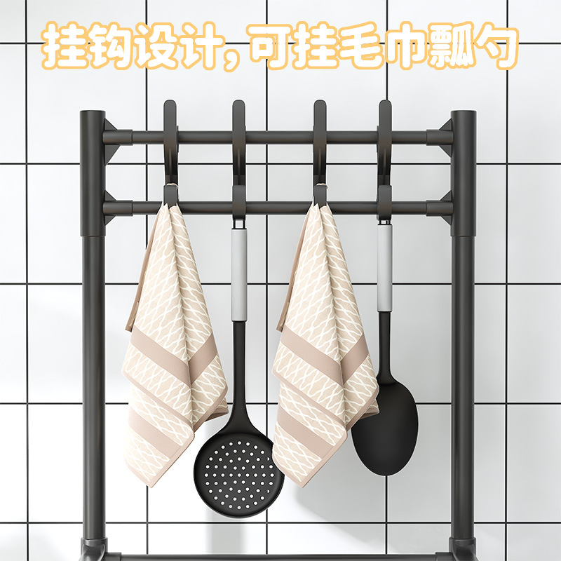 Kitchen storage rack, microwave oven, pot rack, household floor-standing multi-functional storage rack, multi-layer storage rack details Picture