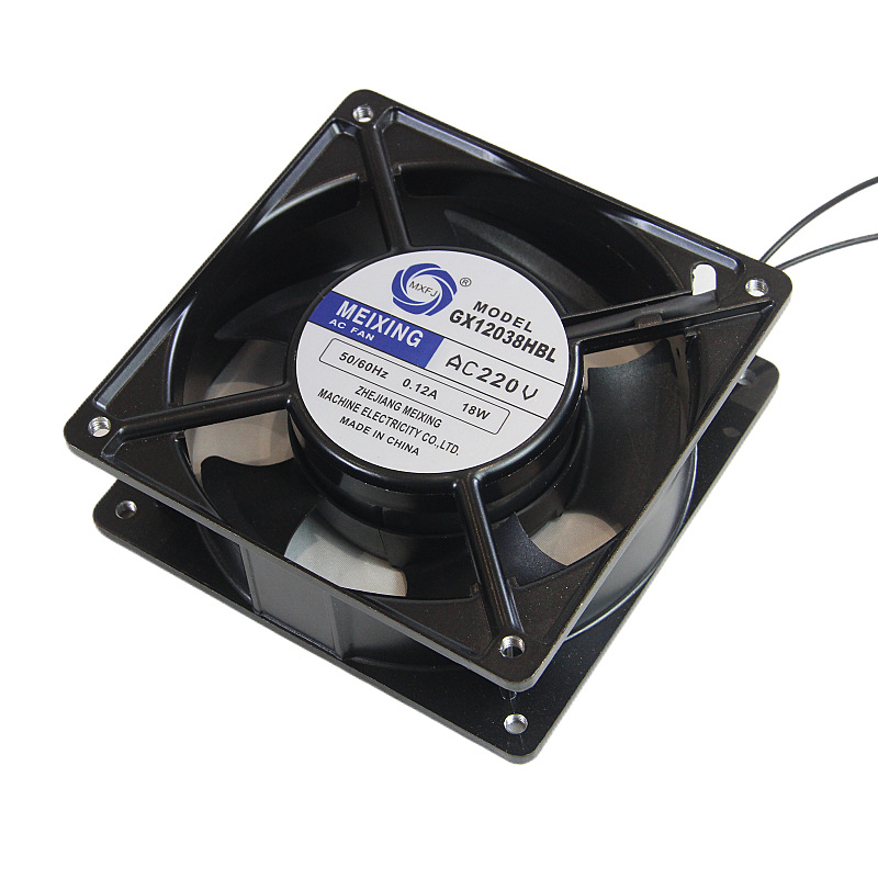 GX12038HBL220VAC ball bearing small industrial axial flow fan square heat dissipation and cooling fan details Picture