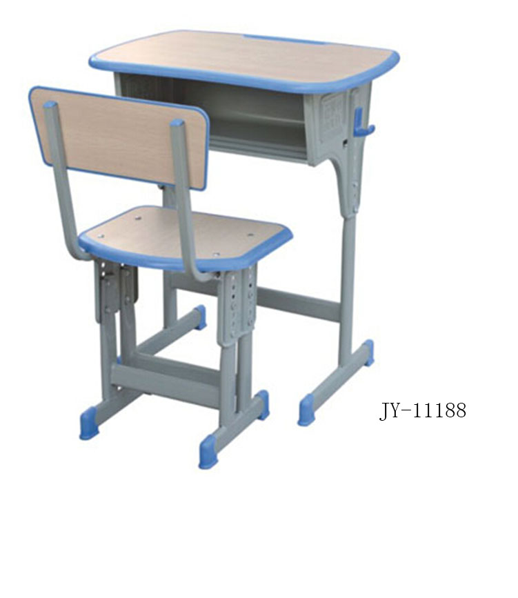 JY-11188 injection-molded edge-wrapped student desks and chairs, single-column double-layer with single-column backrest