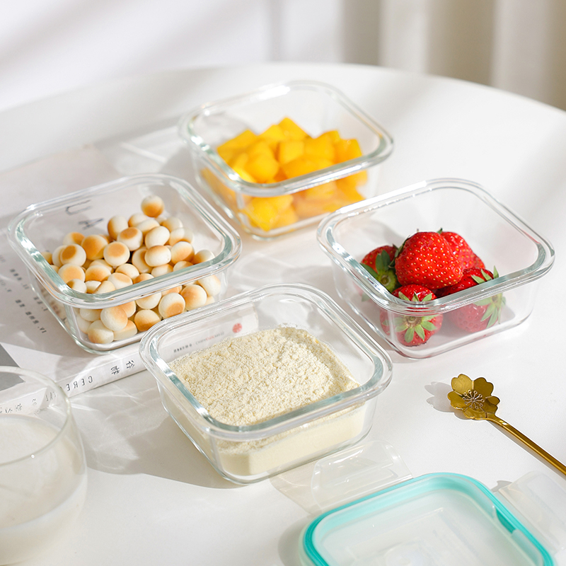 Fresh-keeping box, glass baby food box, steamable, microwave oven, baby mini lunch box, fresh-keeping bowl, quantitative storage box Specification image