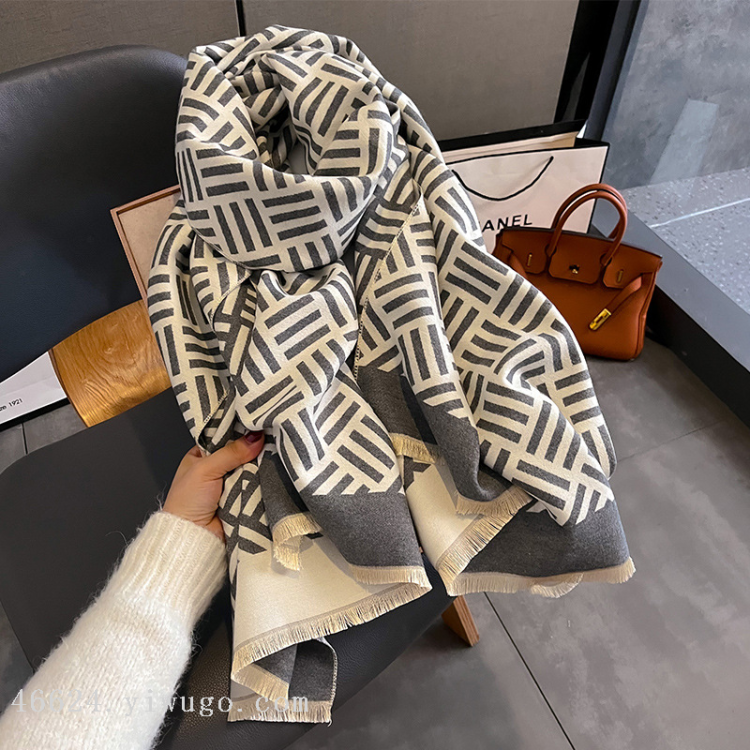 New in-stock cross-border scarves wholesale, e-commerce live streaming supply, high-speed jacquard jacquard Specification image