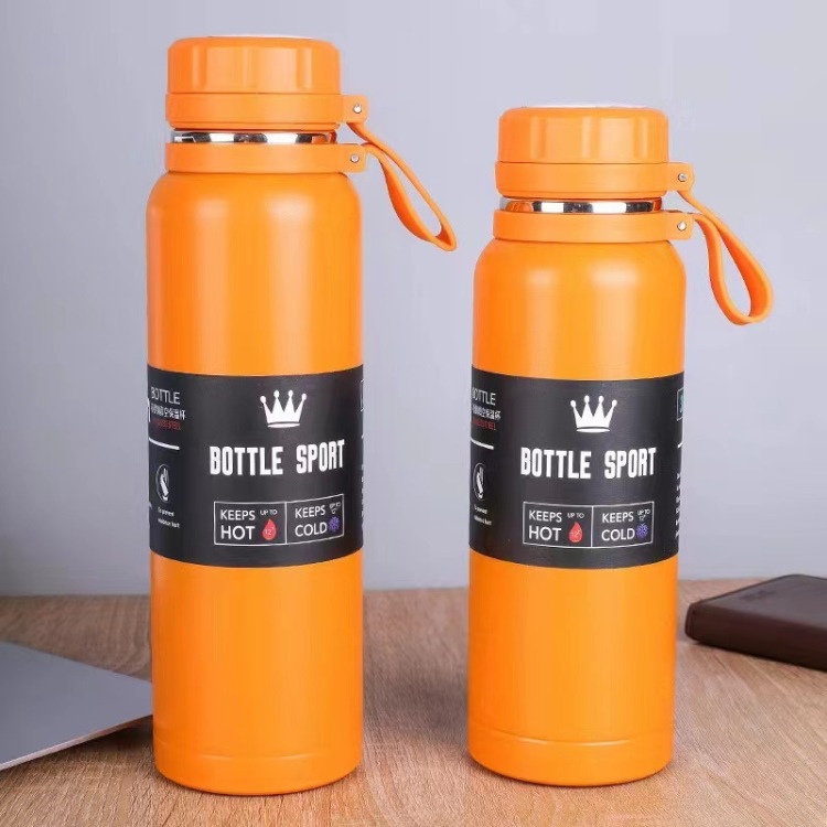 Foreign trade sports water bottle, 304 stainless steel, large-capacity tea and water separation, portable hanging strap, Aike kettle, insulated cup, water cup Item Picture