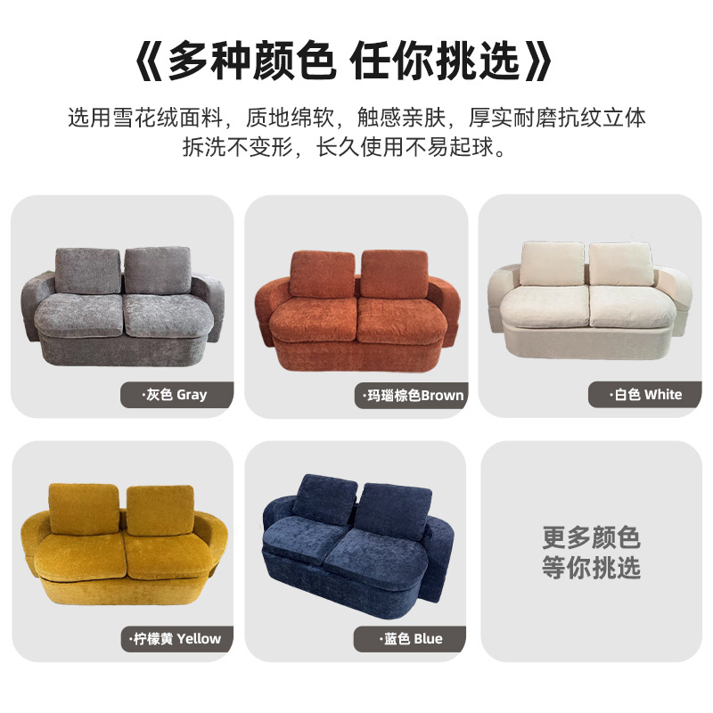 One-piece formed compression sofa, cotton and linen fabric, full sponge folding dual-purpose boneless bread sofa bed, vacuum compression