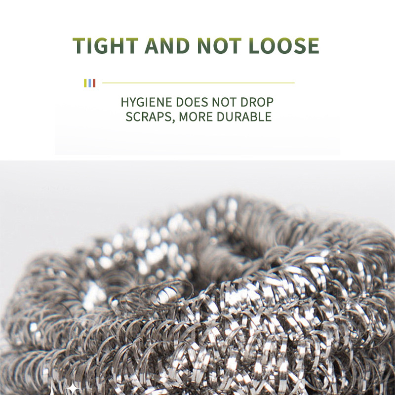 跨境三个装不锈钢钢丝球厨房家用加厚洗碗刷锅去污去油清洁球批发细节图