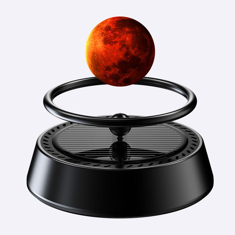 Creative car aromatherapy ornaments, floating planet aromatherapy center console, solar-powered rotating car decoration items ornaments Application Scenario