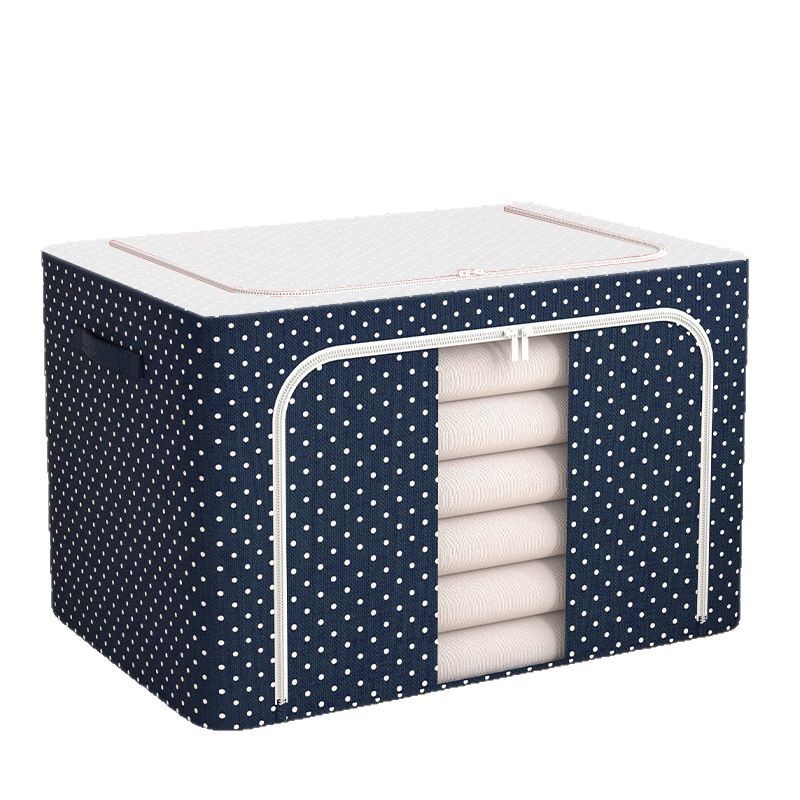 Oxford fabric waterproof steel frame transparent folding storage box, wardrobe, clothes and quilts moving storage box Application Scenario