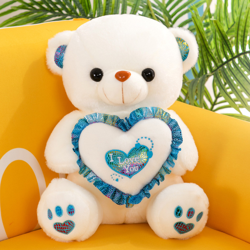 South American, Russian, European and American foreign trade best-selling plush toy figurines with heart-hugging bears, glowing bear dolls, children's gifts Specification image