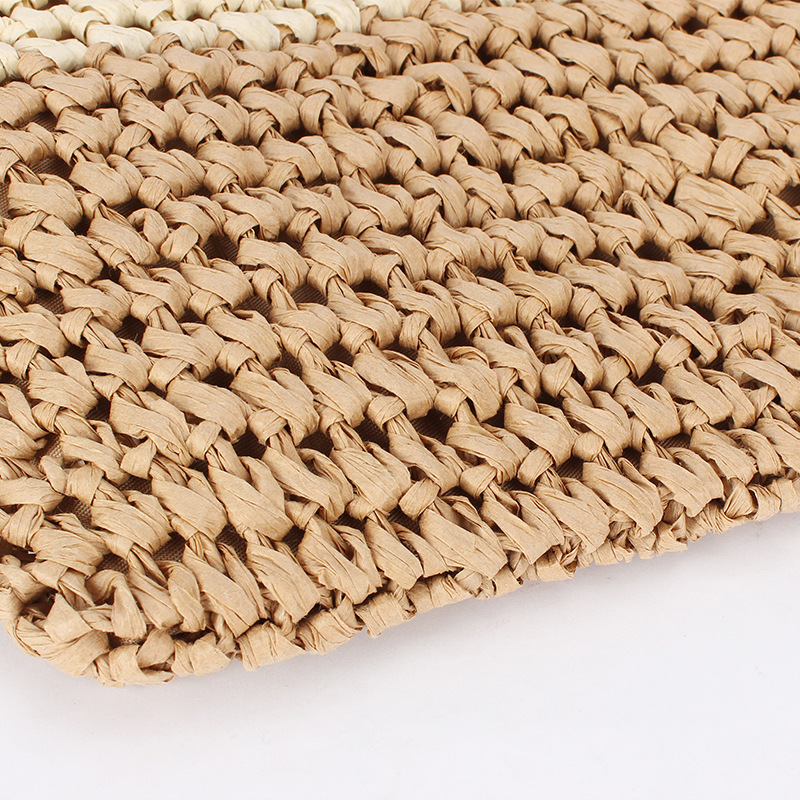 One-piece delivery of new retro bags, hand-woven bags, color-block flowing rosewood, Zhuhai border vacation, crossbody paper rope woven bags Specification image