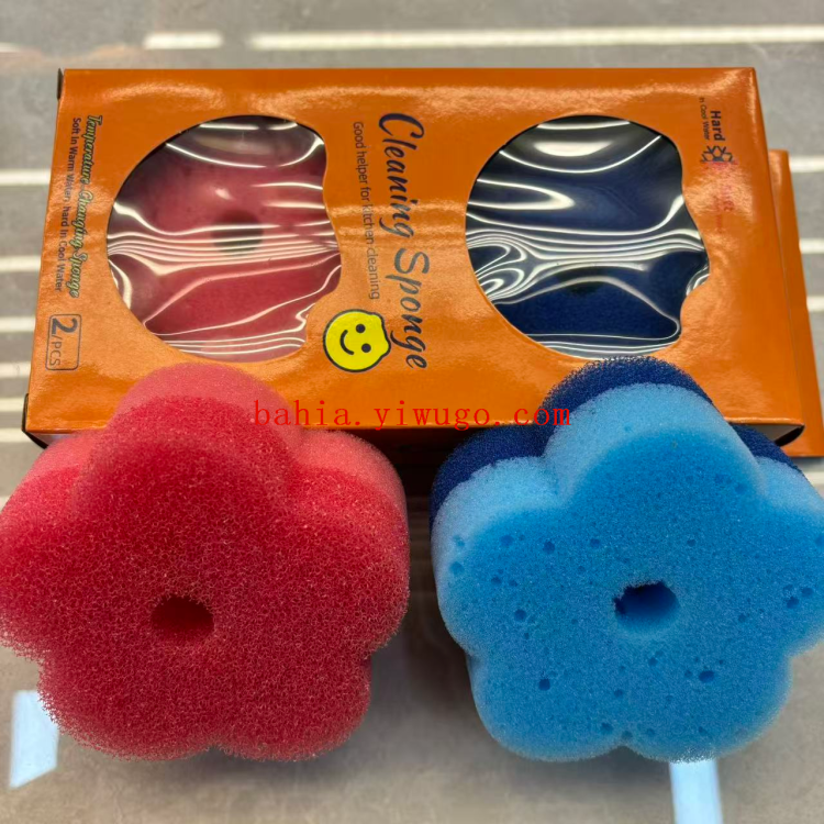 Five-fingered flower sponge, magic sponge, loofah imitation, dishwashing sponge, cleaning, scrubbing dishes and POTS, honeycomb sponge block Application Scenario