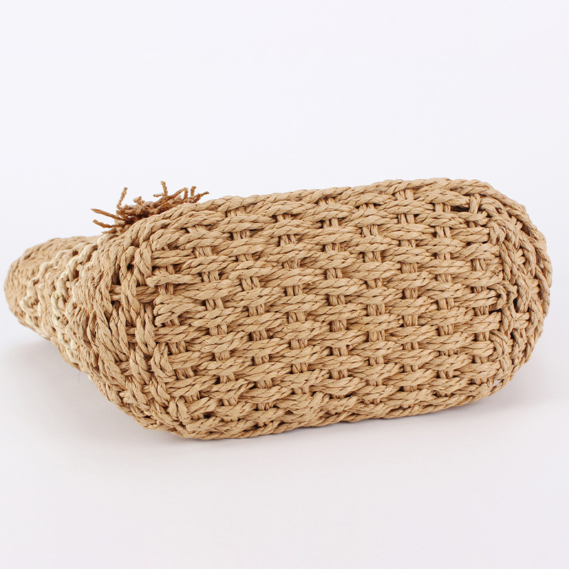 New large-capacity woven vacation, versatile hand-woven bag, high-end texture, simple and everyday ladies' bag Specification image