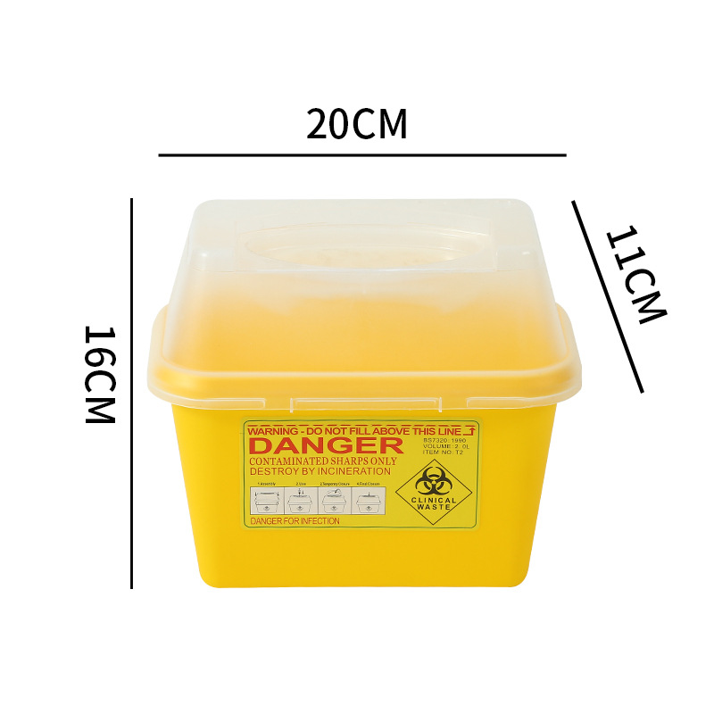 Hospital clinic disposable medical 7L sharp tool box, flip lid, push lid, square sharp tool box, needle box, syringe