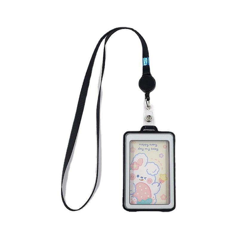 Campus student card holder easy-pull buckle, 0.5cm thickened card, electronic card, ID card, bus card, access control card holder, lanyard Application Scenario