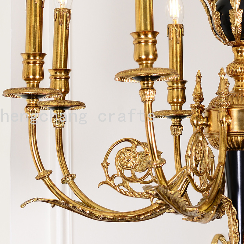 法国全铜灯艺术吊灯欧式烛光别墅休闲大厅复式客厅餐厅书房吊灯产品图