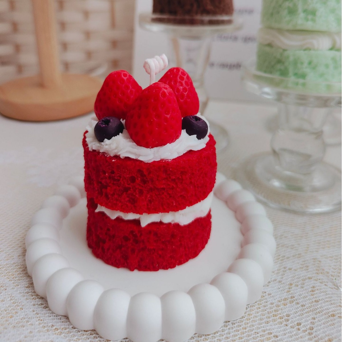 双层小蛋糕草莓蛋糕巧克力抹茶香薰蜡烛可爱伴手礼生日礼物圣诞细节图