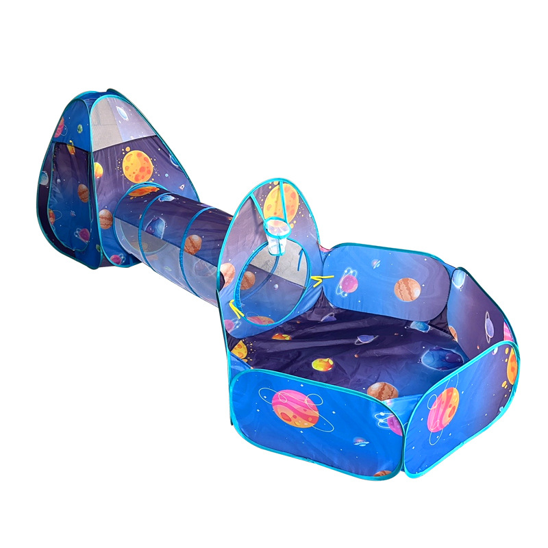 星空三件套幼儿园游戏屋小型游乐园彩虹隧道爬行儿童帐篷攀爬白底实物图