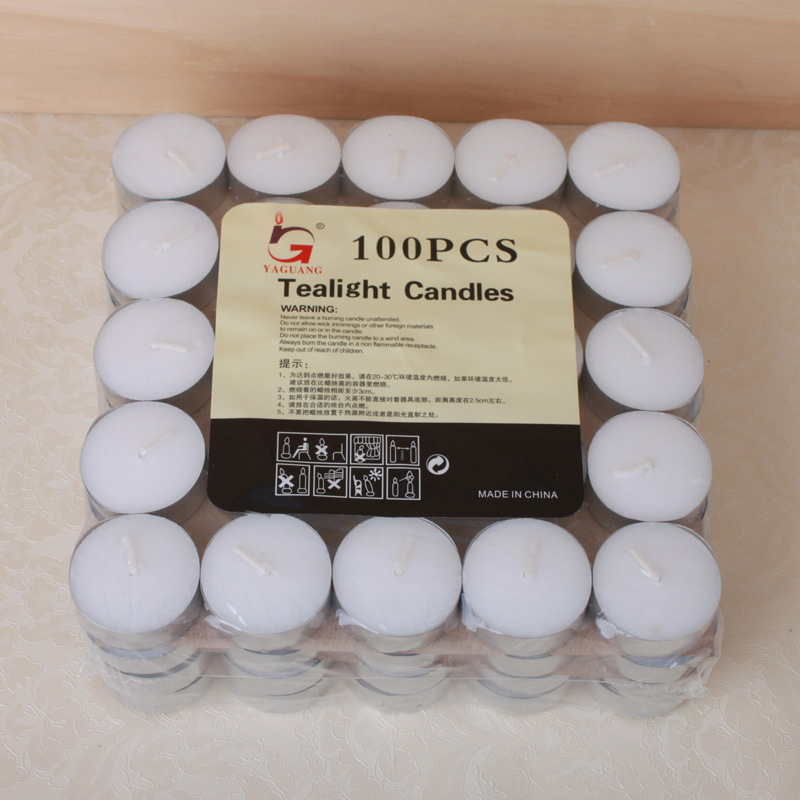 蜡烛厂家白色香薰生日无烟无味保温加热温茶茶蜡3.5小时100装