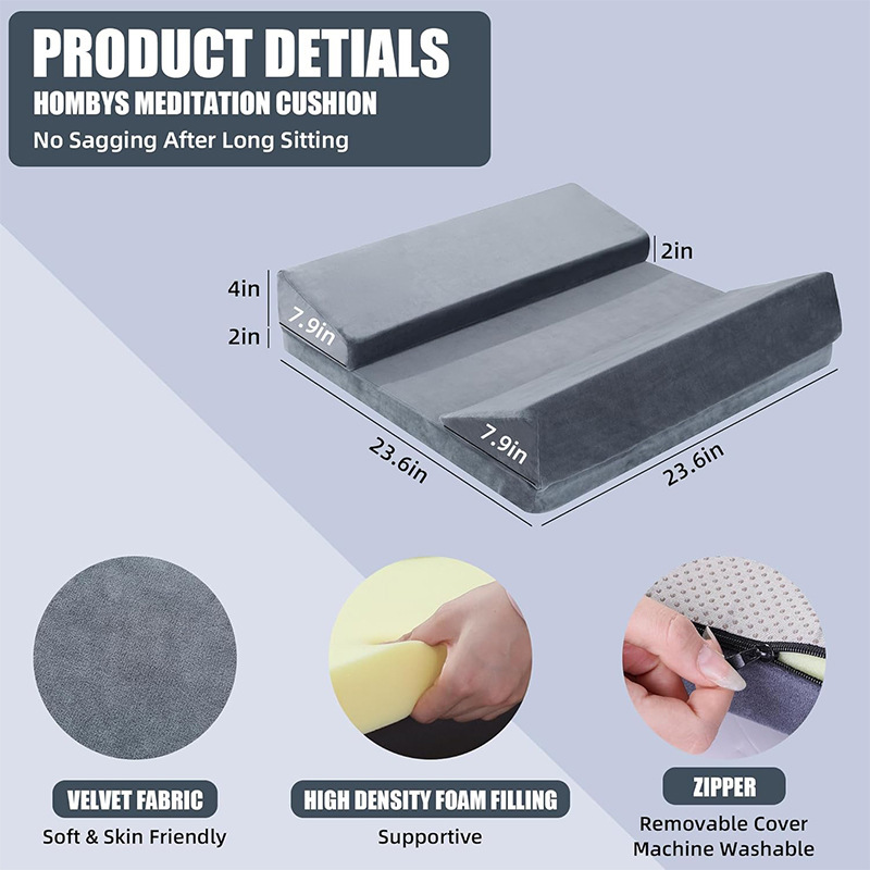 Cross-border adult meditation cushion, special cushion for sitting meditation, home meditation wonder, cross-legged sponge cushion, yoga cushion details Picture