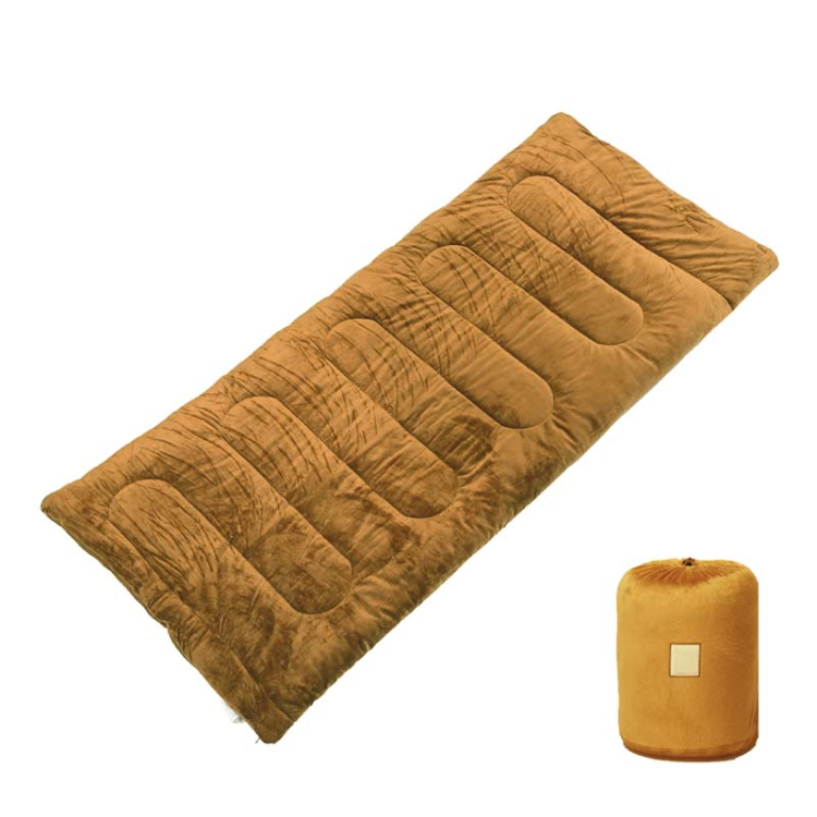 Thickened sleeping bag for outdoor camping, winter thickened for warmth and cold protection, adult spliced envelope-style coral fleece