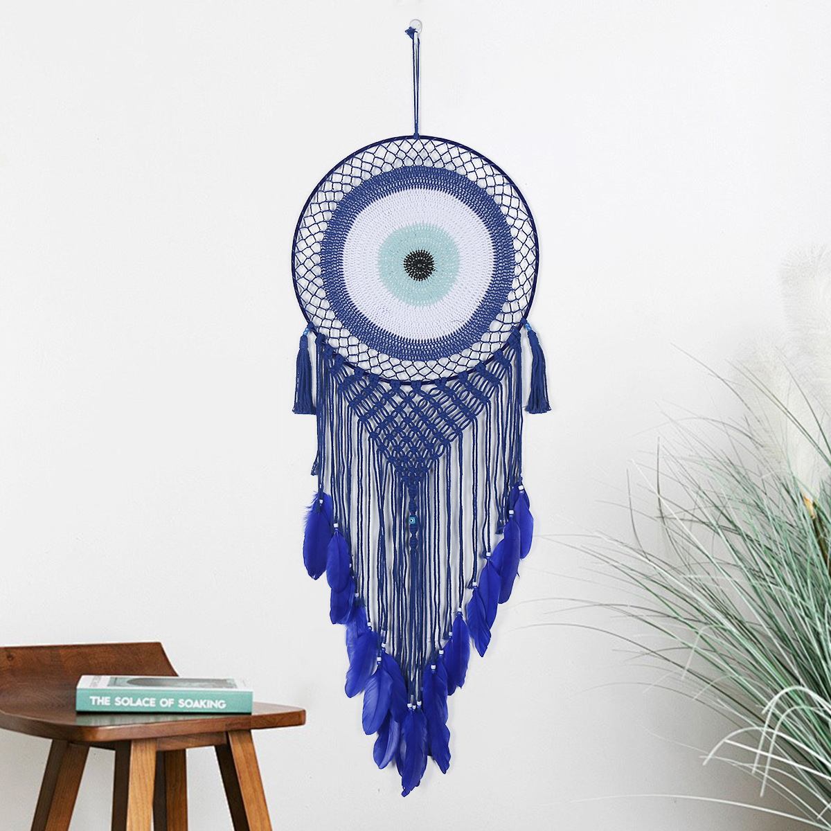 Nordic-style Devil's Eye tassel tapestry, home living room decoration, wall decoration, cross-border best-selling dream catcher wall hanging details Picture