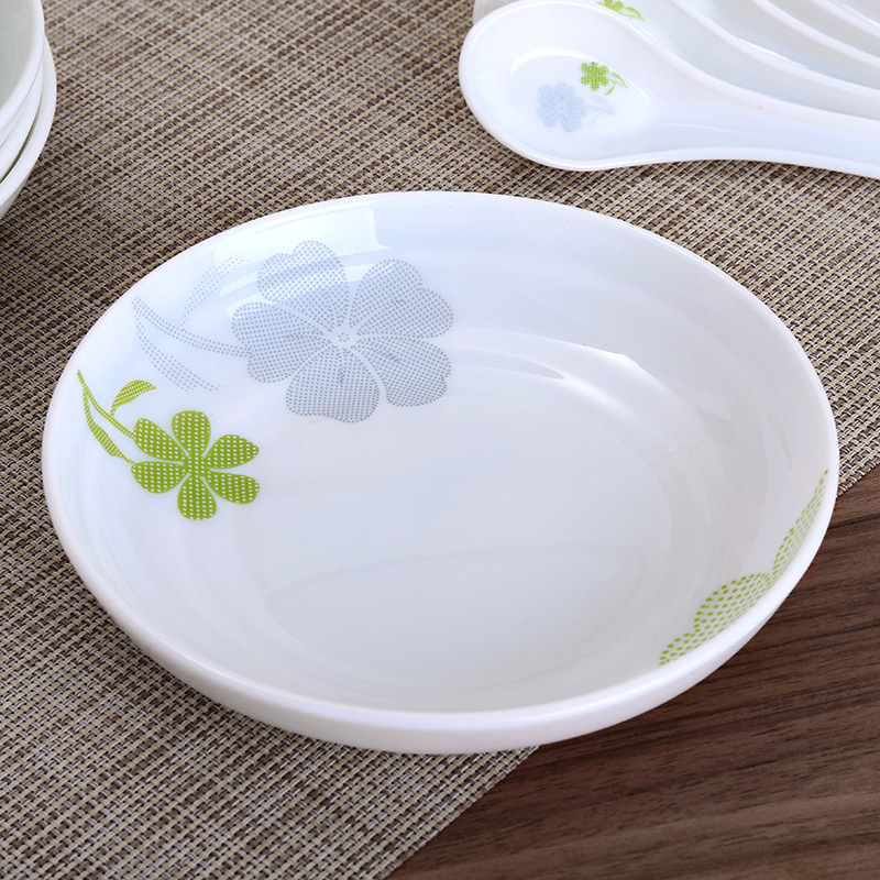 OPAL GLASSWARE Deep Plate Home stir-fry Plate, White jade glass heat-resistant plate and vegetable plate details Picture